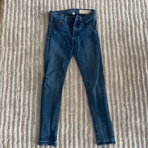 Rag & Bone raw hem ankle skinny jeans